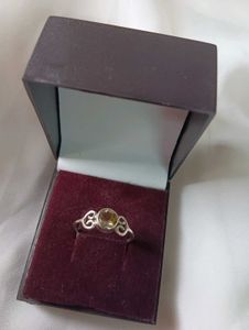 Pure Silver Citrine Ring
