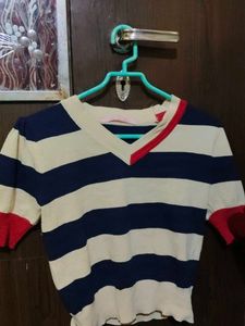 Striped V-Neck Top