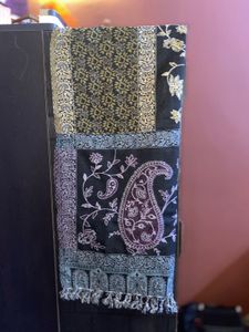 Black With Multicoloured Print Shawl