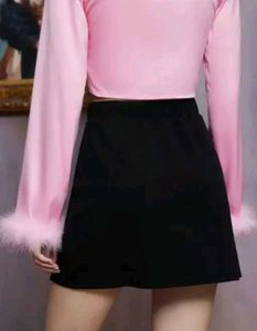 black mini skirt