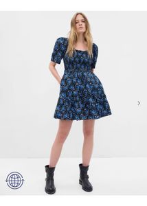 GAP Floral Print Fit And Flare Dress