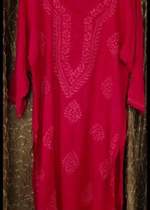 Lucknowi handwork Floral chicken kari Kurta