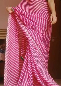 Pink Striped Saree