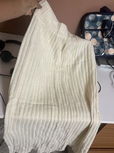 Cream Knit long skirt