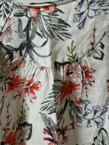 Zara Floral Linen Top