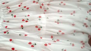 Tiered Cherry Print Skirt