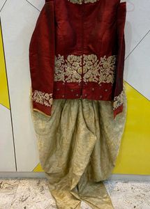 Elegant Crop top &amp; Dhoti Set