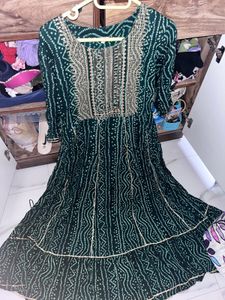 Green Printed Maxi Dress