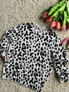 Dalmatian Print Sweater Top