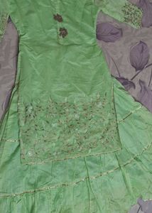 Pistachio Green Attach Shirt Kurti Dress 💚