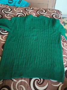 Green Cable Knit Sweater