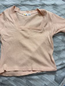 Peach Square Neck Top + free gift