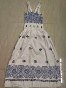 White Frock/Elephant Print Sundress