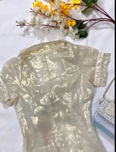 SHIMMERY ORGANZA TOP
