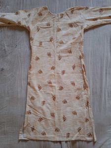 New Beige Cotton Kurti