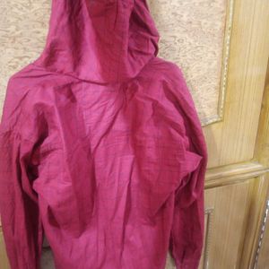 Burgundy Hooded Shirt
