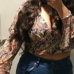 Paisley Print Crop Top
