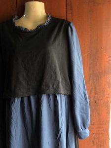 Blue &amp; Black Color Block Dress