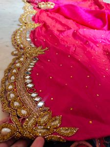 original mirror work heavy saree with blouse