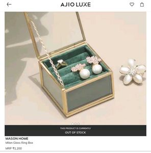 Mason Home Emerald  Glass Ring Box