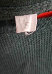 Green Ribbed Long Sleeve Top