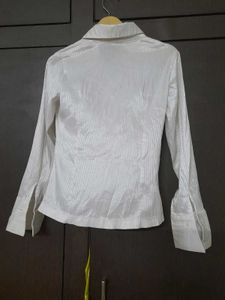 White Striped Button-Down Shirt