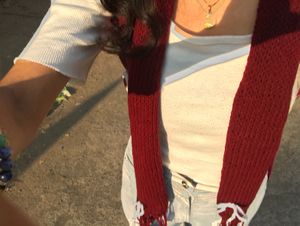 Mikasa burgundy scarf with bow!🧣