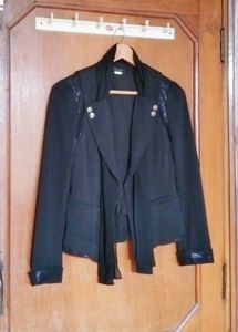 Korean black fancy short blazer for girls/women
