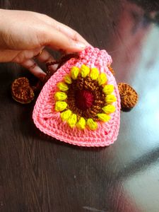 Crochet Sunflower Pouch