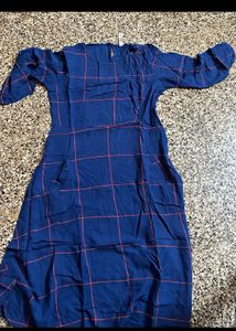 Blue Plaid Tunic Top