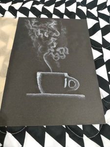 Coffee Cup Art: Framed Piece