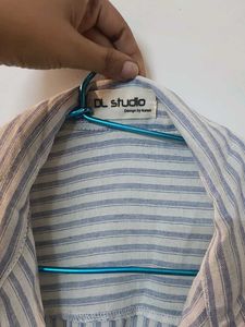 Striped Button-Down Fitted Shirt