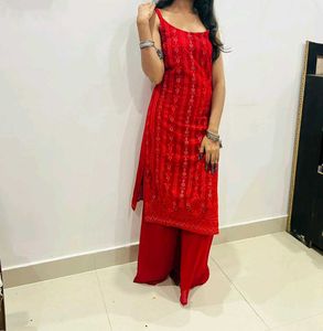 Red Kurta Set