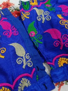Indigo Blue Embroidery Blouse Women