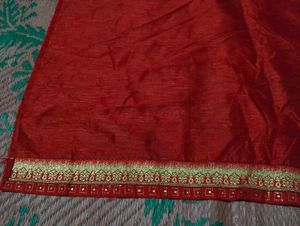 Saree With Border Work And Blouse Piece