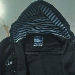 JAGUAR Black Hooded Casual Shirt