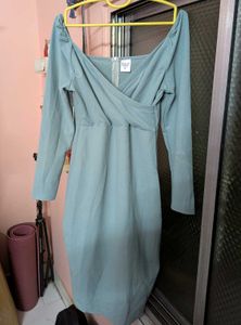 🩵INSTA TRENDY BODYCON DRESS, SKY BLUE, MEDIUM🩵