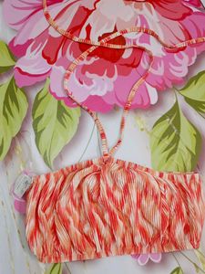 (404)Striped Halter Top