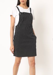 Rio Striped Dungree Dress With Slip Pocket