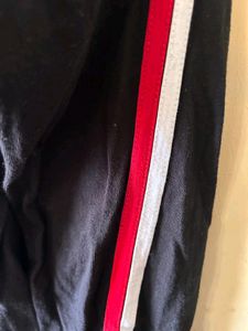 Black Full Sleeves Tshirt With Side Stripes On Sleeves