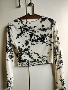 Floral Mesh Crop Top