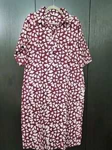 Patterned Shirt Collar Kurti