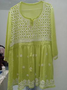 Lime Green Kurta with Inner