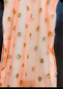 Light Orange Kurta Golden Skirt &amp; Dupatta 40 Bust