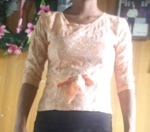 Peach Embroidered Blouse