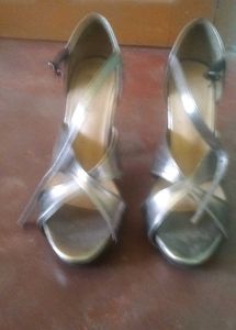 Silver Strappy Heels