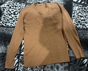 Women’s Brown V-Neck Long Sleeve
