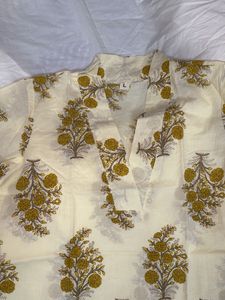 Floral Yellow Short Kurti/Top