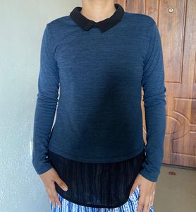 Blue Long Sleeve Top