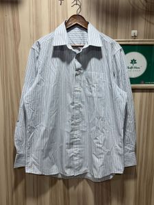 Marks & Spencer White Blue Formal Striped Shirt
